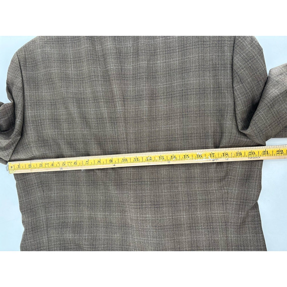 Ralph Lauren Suit Jacket Mens 42S Brown Plaid Silk Wool Single Breasted Tweed - Picture 12 of 15